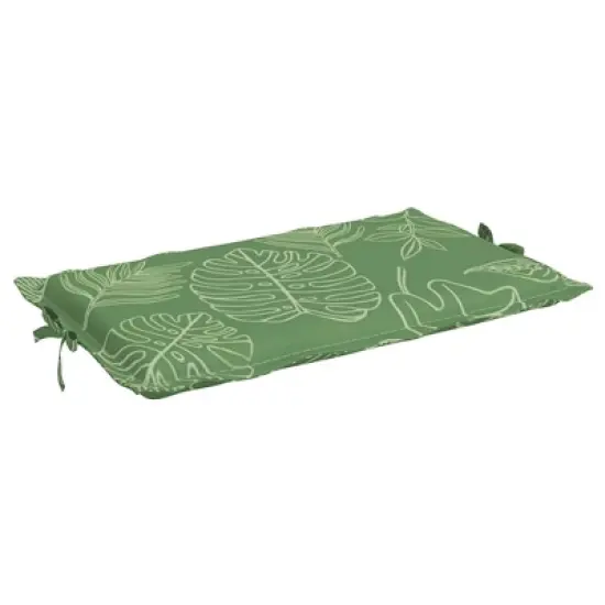 vidaXL Sun Lounger Cushion - Durable Oxford Fabric - Water-Resistant and Lightweight with Leaf Pattern Design and Non-Slip Features - Green image {4}