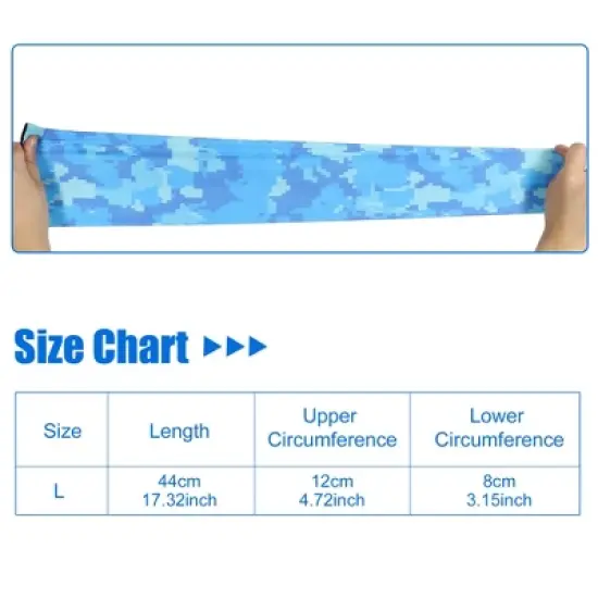 Unique Bargains Basketball Sports Camouflage Cooling Arm Elbow Compression Sleeve Light Blue 1 Pair image {3}