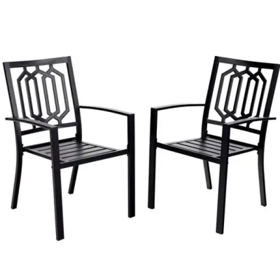 7pc Metal Patio Dining Set with Rectangular Expandable Table & 6 Chairs - Captiva Designs: Outdoor Seating for Six image {7}