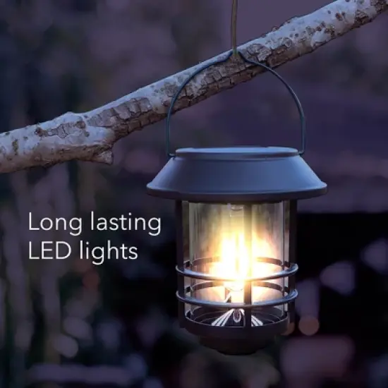 Dartwood Solar Wall Lanterns - Outdoor Mounted Wall Lanterns for Your Yard, Patio, or Walkway (2 Pack, Black) image {1}