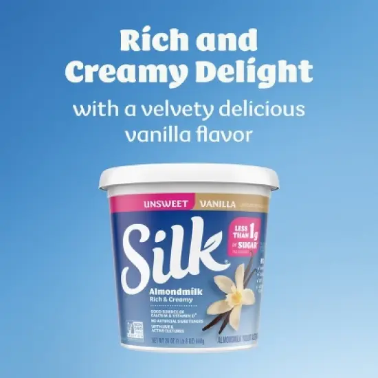 Silk Unsweetened Vanilla Almond Milk Yogurt Alternative - 24oz Tub image {2}