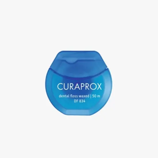Curaprox DF 834 Dental Floss, Waxed Mint Flavour, 50m for Tight Interdental Spaces image {6}