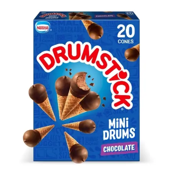 Nestle Drumstick Chocolate Mini Frozen Sundae Cones - 16.9 fl oz/20ct image {15}