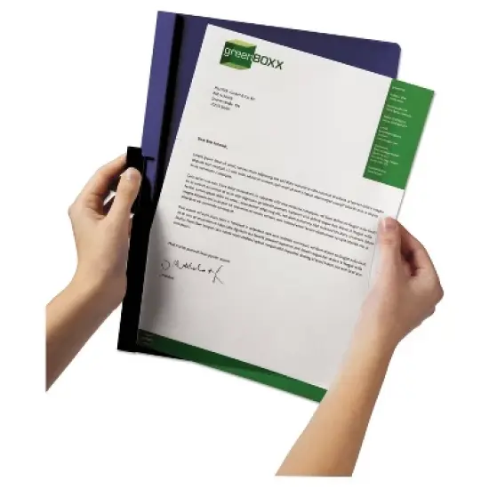 Durable Vinyl DuraClip Report Cover w/Clip Letter Holds 60 Pages Clear/Black 221401 image {2}