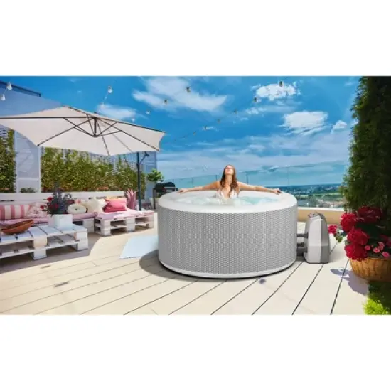 JLeisure Avenli Portable Inflatable Hot Tub Outdoor Spa with Insulated Tub Cover and Floor Protector image {4}
