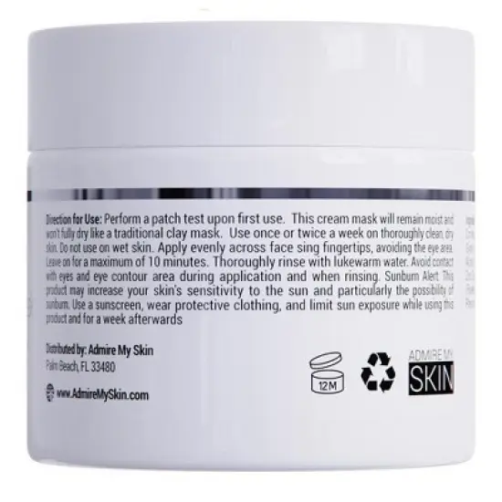 Admire My Skin Face Mask Skincare 2% Salicylic Acid Mask - Anti Blemish Skin Care Face Mask Cream With Purifying Kaolin Clay + Centella Asiatica, 2oz image {4}