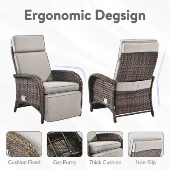 Outdoor Adjustable Reclining Patio Lounge Chair image {4}