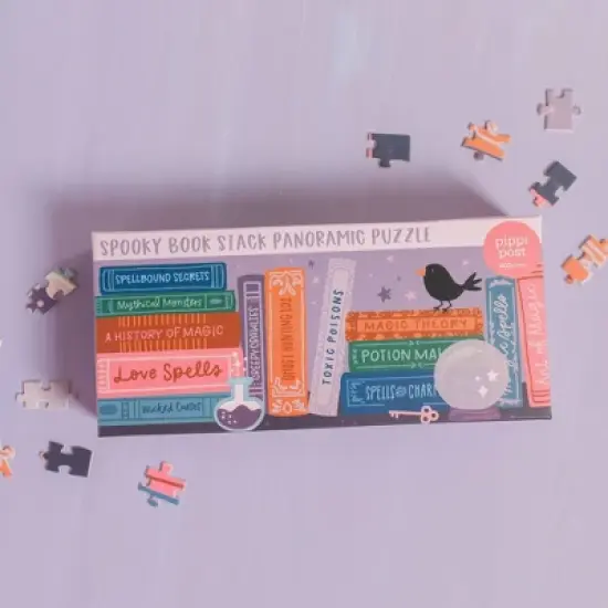 Spooky Bookshelf Panoramic Puzzle - 400pc image {4}