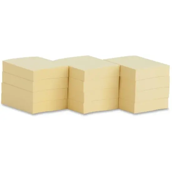 Business Source Adhesive Notes 100 Sheets 1-7/8"x-1-3/8" 12/PK Yellow 36610 image {1}