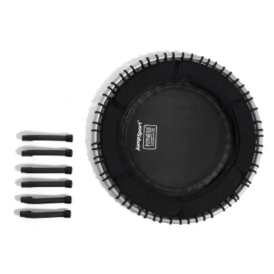 JumpSport 370 Home Gym 39 Inch Heavy Duty Fitness Trampoline with 4-In-1 DVD for Customized Strength and Cardio Exercises, Black image {4}