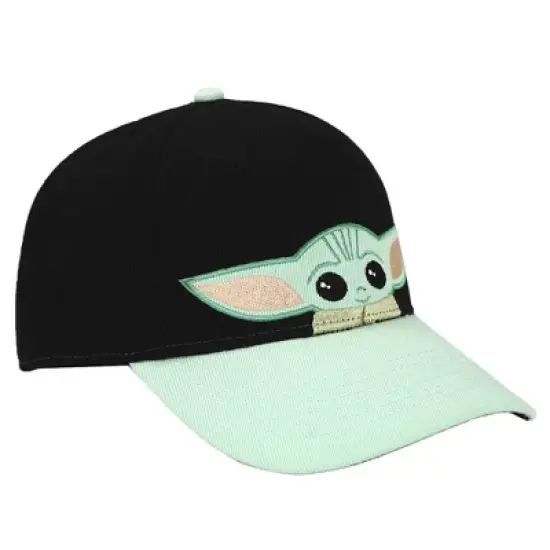 Starwars The Mandalorian Chibi Grogu Black Trucker Hat image {2}
