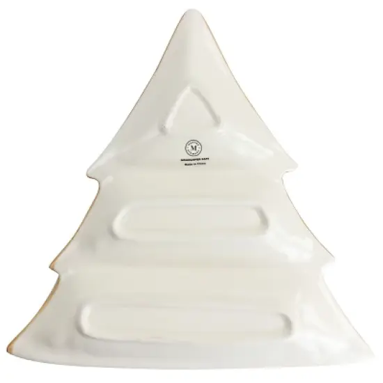 Martha Stewart Ceramic Gingerbread Tree 3 Sectioned Tidbit Tray in Brown image {1}