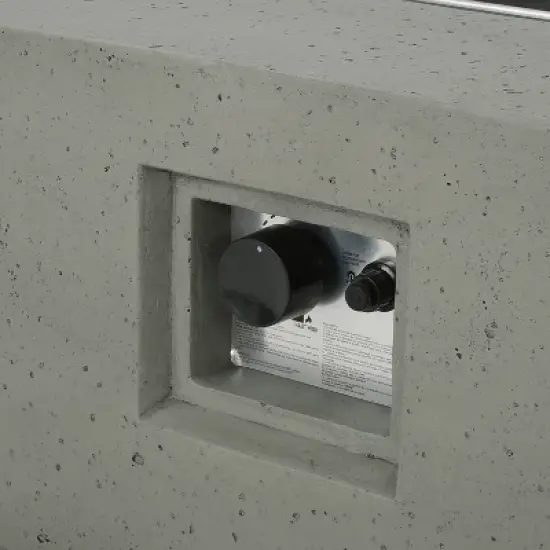 GDFStudio Crested Bay Outdoor Aluminum 4 Seater Chat Set with Light Gray Fire Pit image {10}