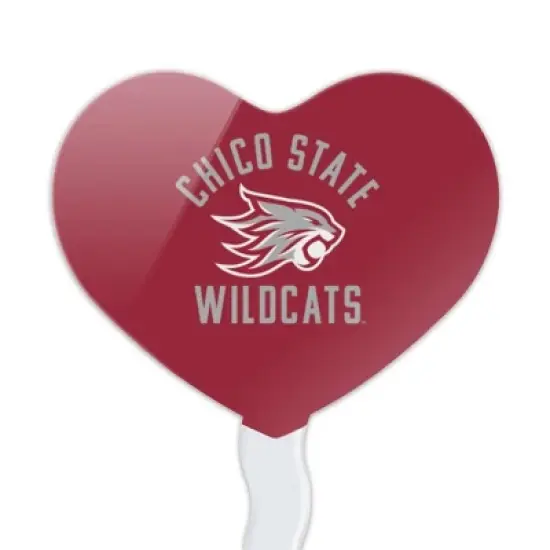 California State University Chico Wilcats Logo Heart Love Cupcake Picks Toppers Decoration Set of 6 image {1}