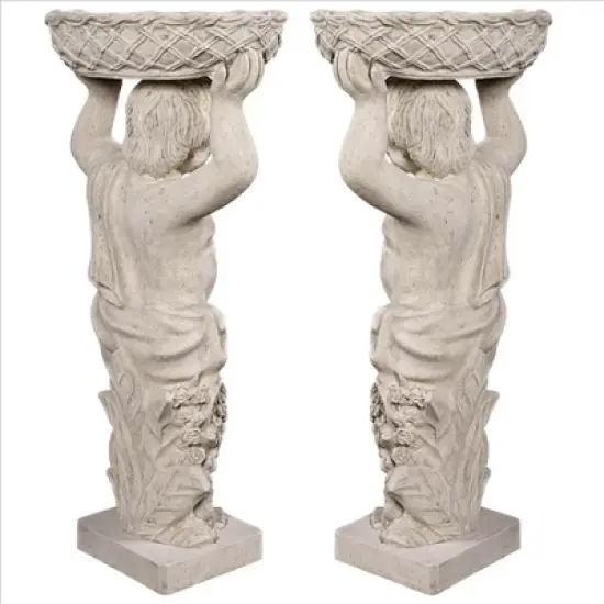 Design Toscano Young Bacchus with Basket Planters Garden Statues: Set of Two image {3}