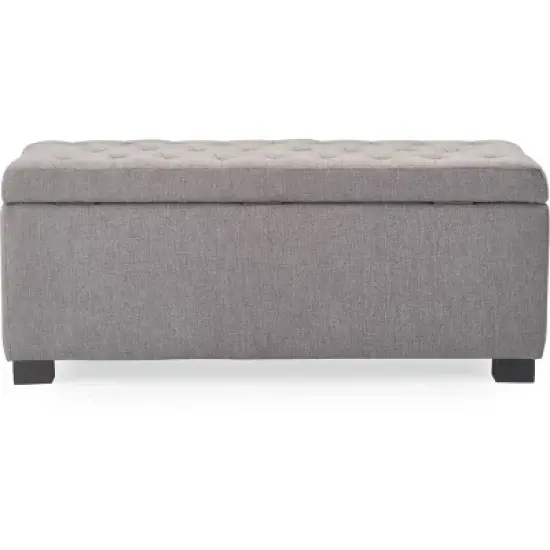 Arlo Tufted Storage Bench Gray - Adore Decor image {4}
