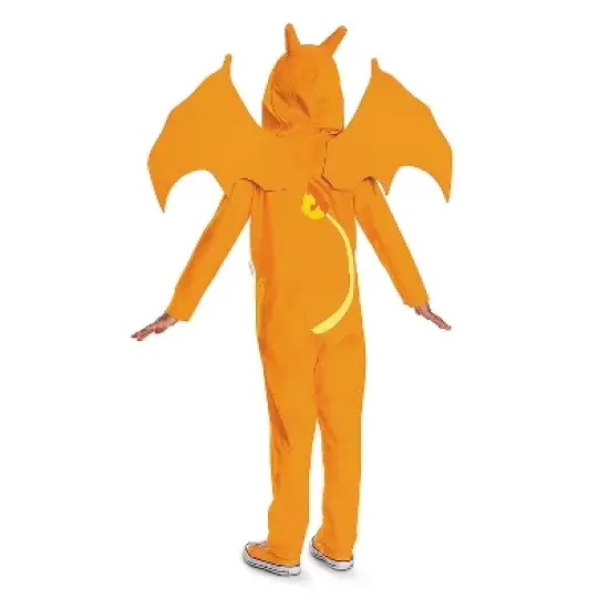 Pok&eacute;mon Kids' Charizard Hooded Jumpsuit Halloween Costume - Orange - 4-6 image {2}