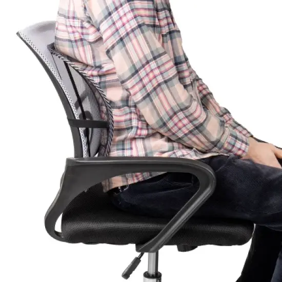 Mind Reader Ergonomic Lower Back Support, Office Chair Cushion, Posture Corrector, Mesh, 15.5"L x 15"W x 5"H, Set of 4, Black image {3}