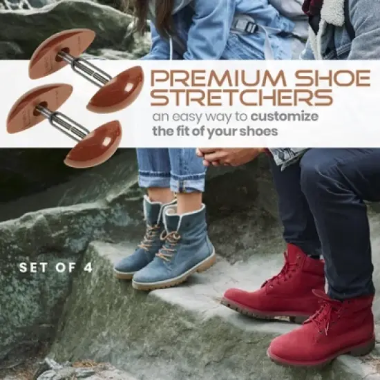 MEDca Shoe Stretcher &ndash; 2 Pairs (4 Stretchers) Brown Shape & Width Extenders for Men&rsquo;s & Women&rsquo;s Shoes or Boots image {8}