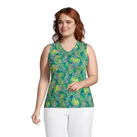 Lands' End Women's Light Weight Trimmed Tank Top image {8}