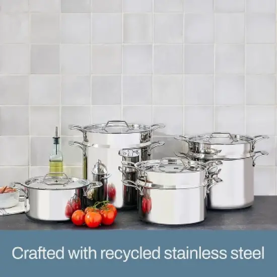 All-Clad 12 Quart Stainless Steel Multipot with Insert, Simply Strain, Silver image {5}