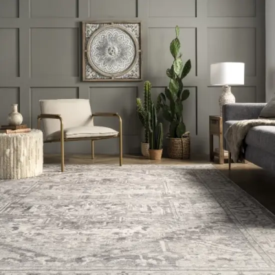 nuLOOM Brielle Machine Washable Vintage Medallion Area Rug image {7}