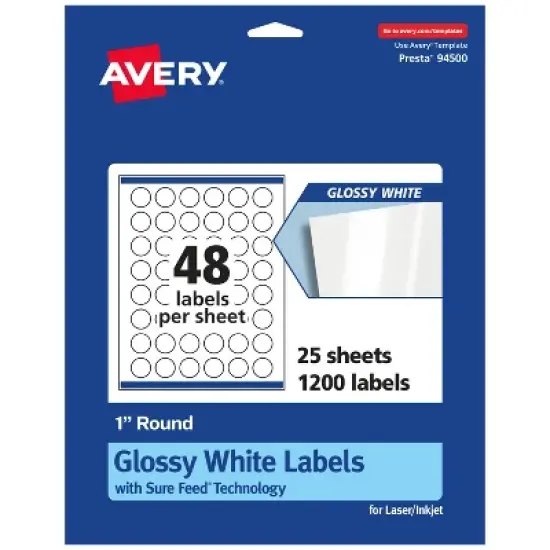 Avery Round Labels with Sure Feed, 1" Diameter image {7}