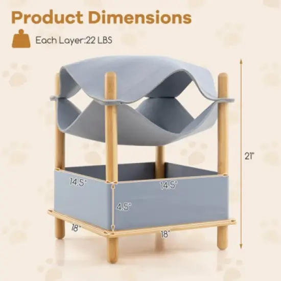 Costway 2-Tier Wooden Cat House Modern Cat Tree w/ Storage Space Small Pet Furniture for Indoor Kittens image {1}