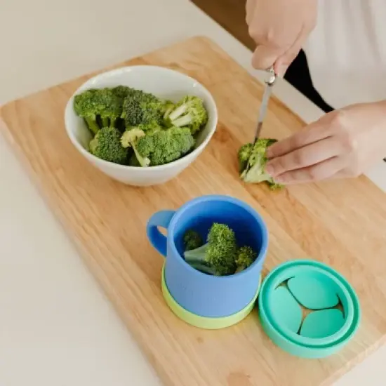 morepeas Silicone Baby Snack Cup - Blueberry image {3}