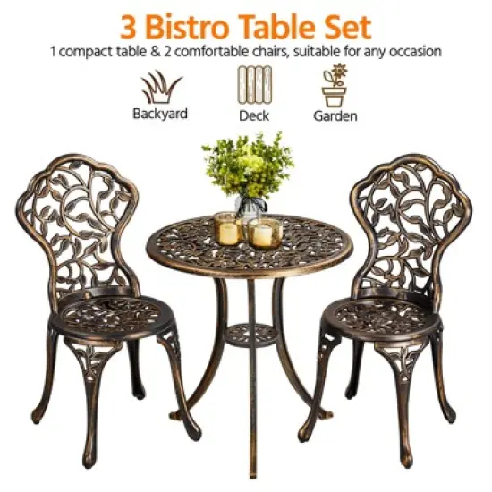 Yaheetech 3 Piece Outdoor Bistro Table Set image {5}