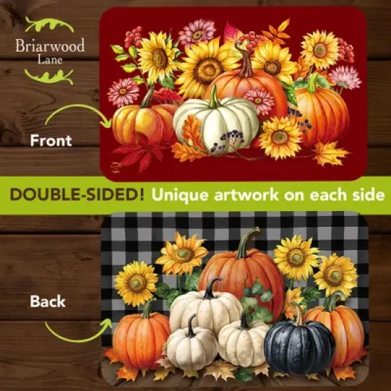 Briarwood Lane Fall Double Sided Placemat (4-pack) 17x11.25 Pumpkins For Fall Placemat image {1}