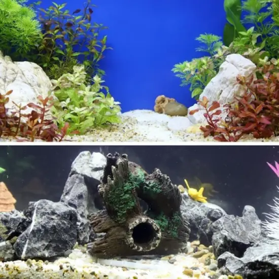 Unique Bargains Aquarium Decorations Hollow Tree Trunk Ornament Resin Fish Accessories Brown Green 5.91"x5.12" 1 Pcs image {5}