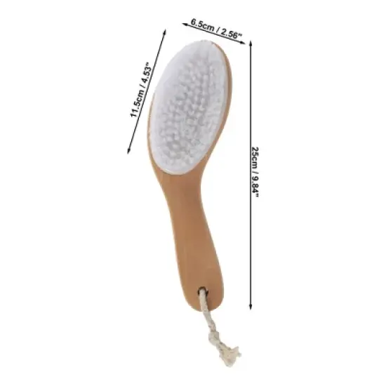 Unique Bargains Curved Handle Bath Brush 9.84" Length White 1 Pc image {3}