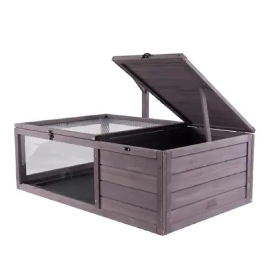 VEVOR Tortoise Habitat, Wooden Tortoise House Indoor & Outdoor, Tortoise Enclosure with Hanging Light Stand,2-Room Reptile Enclosure,38 x24 x13 inch image {8}