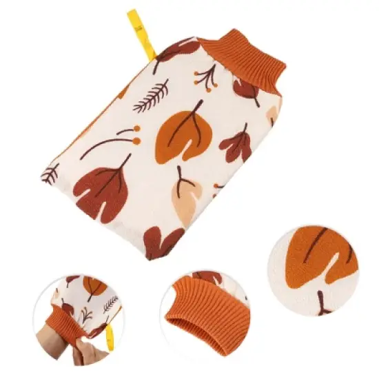 Unique Bargains Bathroom Bath Shower Gloves 9.45"x5.51" Yellow 1 Pc image {2}