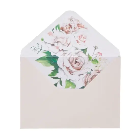Paper Junkie 50 Pack Ivory A7 Envelopes with Floral Liner, for Thank You Cards, Invitations, 5.2 x 7.2 in image {2}