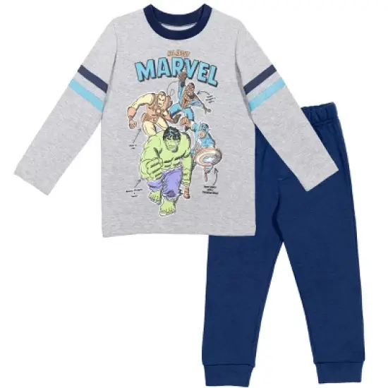 Marvel Avengers Captain America Hulk Iron Man Spider-Man Toddler Boys Long Sleeve Fleece Pant Set  image {7}