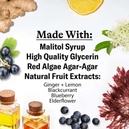 GRETHER'S Sugarfree Pastilles Ginger Lemon, Blackcurrant, Blueberry, Elderflower -Dry Mouth Relief, Soothing Throat & Healthy Voice, 4 Pack 3.75 fl oz image {2}