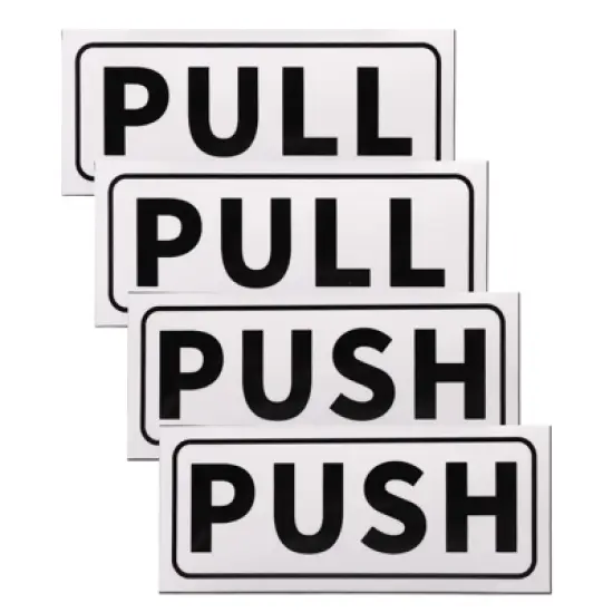 Unique Bargains PVC Self-Adhesive Waterproof Store Horizontal Push Pull Door Sign 2 Set image {5}
