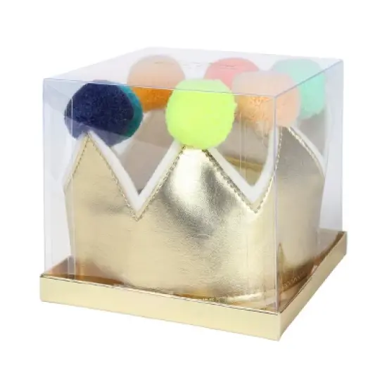 Meri Meri Gold Pompom Crown (Pack of 1) image {4}