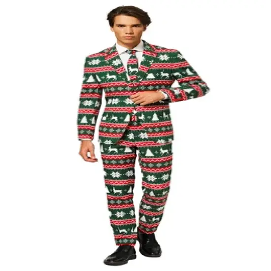 OppoSuits Men's Christmas Suit - Festive Green image {1}