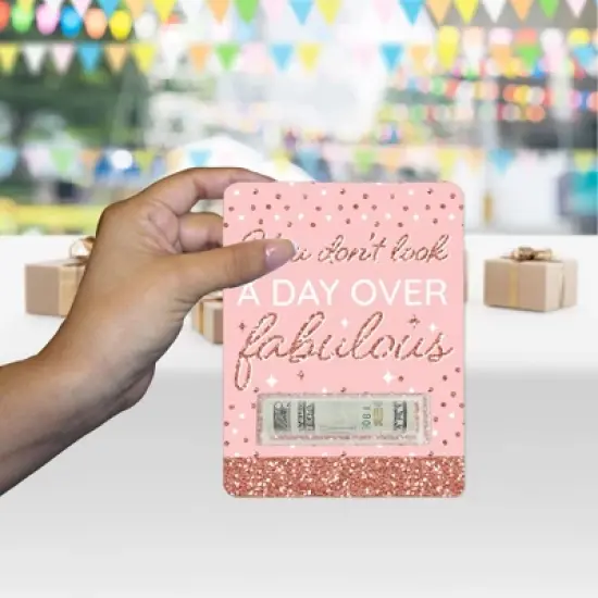 Big Dot of Happiness Pink Rose Gold Birthday - DIY Assorted Happy Birthday Cash Holder Gift - Funny Money Cards - Set of 6 image {5}