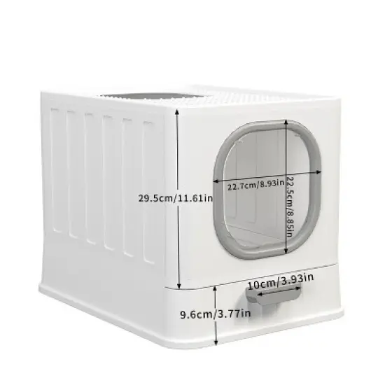 Artloge Extra Large Anti-Splashing Cat Litter Box Portable Enclosed Cat Toilet with Front & Top Entry & Scoop & Lid Drawered image {2}