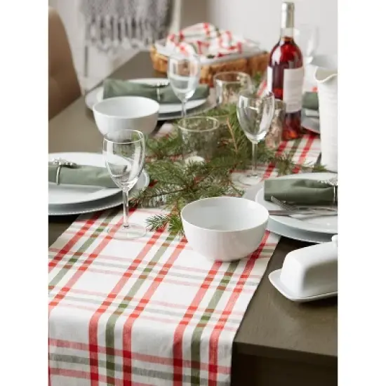 Design Imports  Christmas Nutcracker Plaid Table Runner, Red/Green, 14X108" image {6}