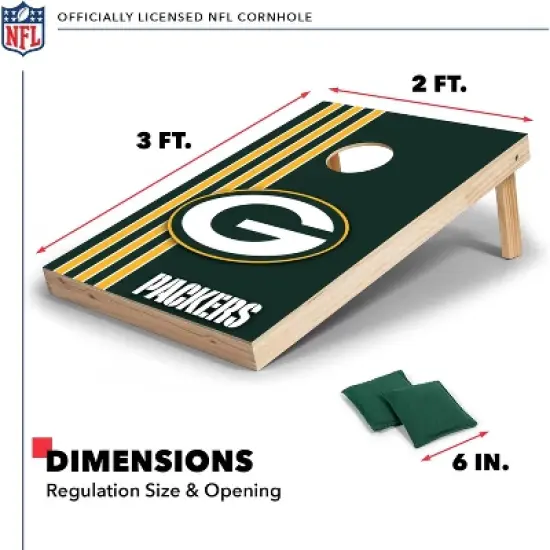 NFL Green Bay Packers 2'x3' Wood Cornhole Set image {5}