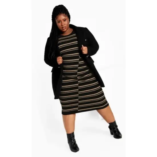 Women's Plus Size Marly Star Sweater Dress - Black Biscuit | AVENUE image {1}