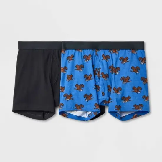 Men's Squirrel Boxer Briefs 2pk - Goodfellow & Co&trade; Blue image {2}