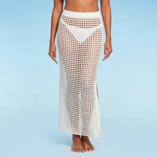 Women's Pull-On Crochet Cover Up Skirt - Shade & Shore&trade; Off-White image {2}
