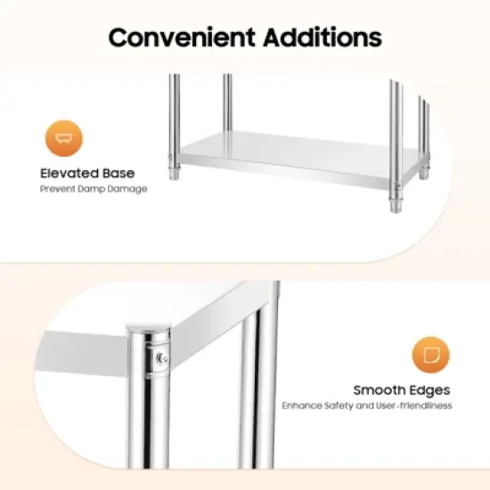 YIYIBYUS 3-Tier Stainless Steel Shelf Height Adjustable Storage Rack for Various Kitchen Utensils, Supplies, Food image {6}