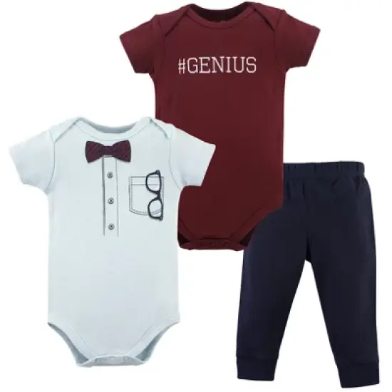 Little Treasure Baby Boy Cotton Bodysuit and Pant Set, Glasses image {2}